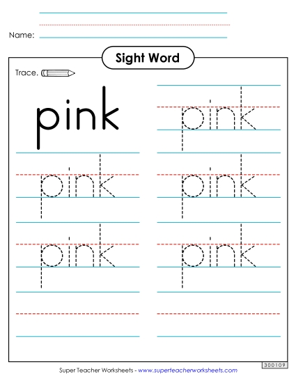 Trace the Word: Pink
