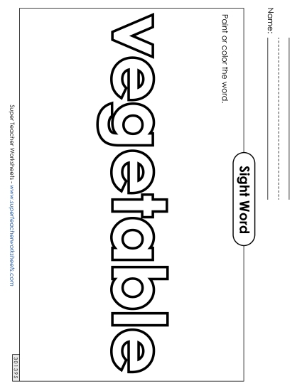 Paint or Color: Vegetable