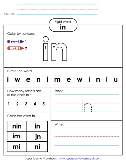 Worksheet 4: In