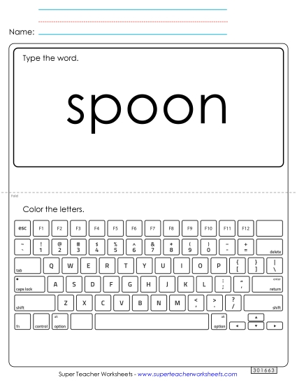 Type the Word: Spoon
