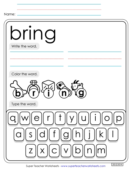 Write, Color, Type: Bring