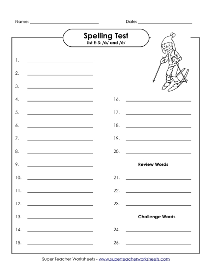 Spelling Test (E-3)