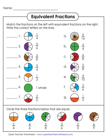Equivalent Fraction Matching