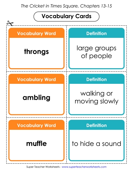 Vocabulary Cards: Chapters 13 - 15