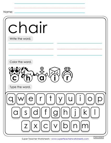 Write, Color, Type: Chair