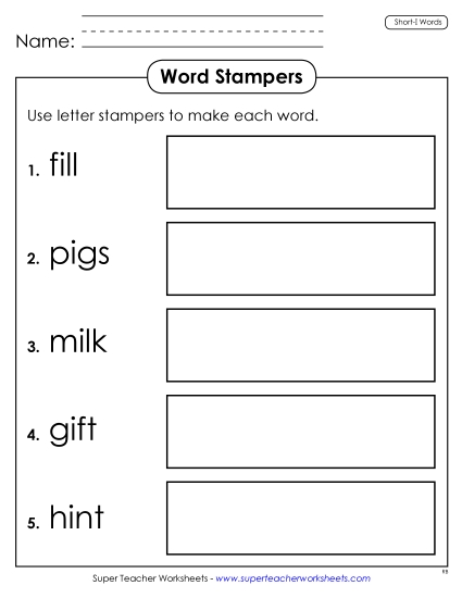 Letter Stampers (Short I)
