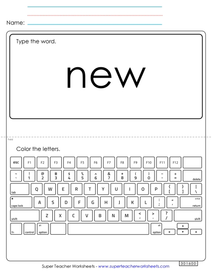 Type the Word: New