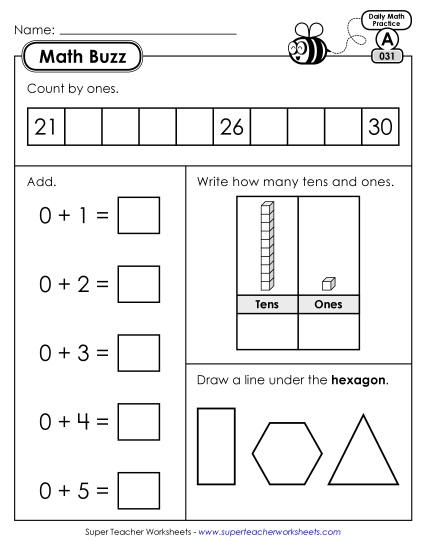 Math Buzz: Week 7<br>Worksheets 31 through 35
