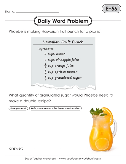 Daily Word Problems <br>E-56 through E-60