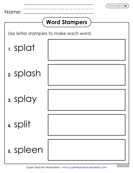 Letter Stampers (Spl Words)