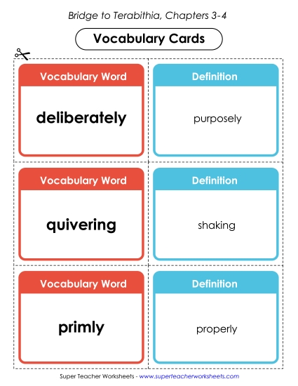 Vocabulary Cards for Chapters 3-4