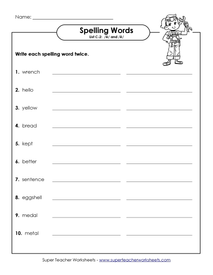 3rd Grade Spelling Units (Level C) Classroom Teaching Material
