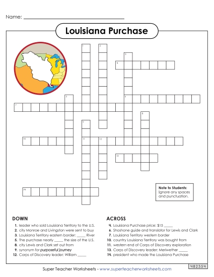 Louisiana Purchase Crossword Puzzle