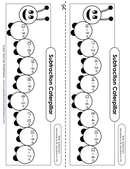 Caterpillar: Subtraction within 20