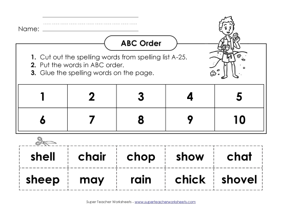 ABC Order: Cut-Glue (A-25)