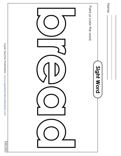 Paint or Color: Bread