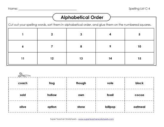 ABC Order: Cut & Glue (C-4)