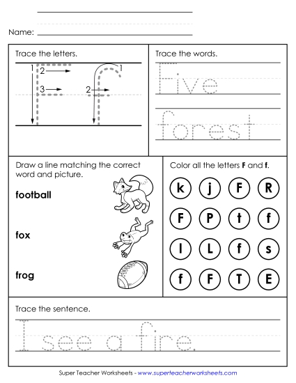 Letter F - Mixed Skills (Intermediate)