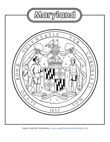 Maryland State Seal (Black & White)
