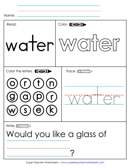 Worksheet 1: Water