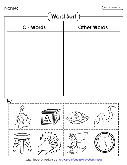 Word Sort (Cut and Glue) 