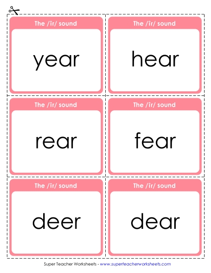 Flash Cards: /îr/ as in Deer & Hear