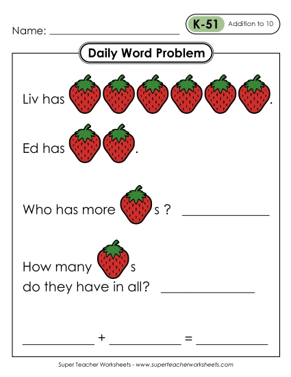 Daily Word Problems<br>K-51 through K-55