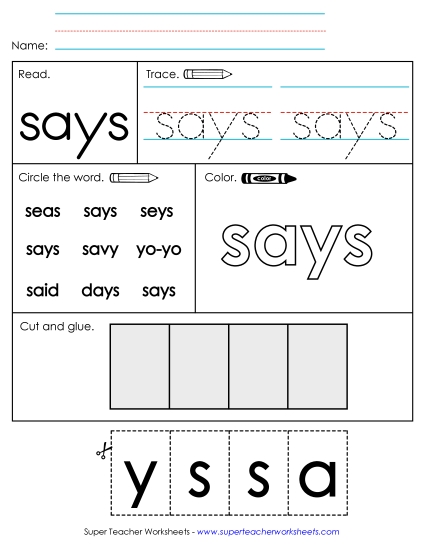 Worksheet 2: Says
