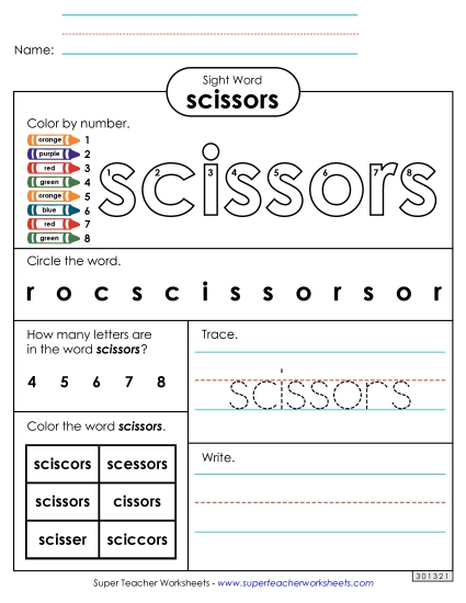 Worksheet 4: Scissors