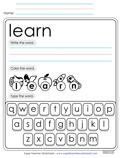 Write, Color, Type: Learn