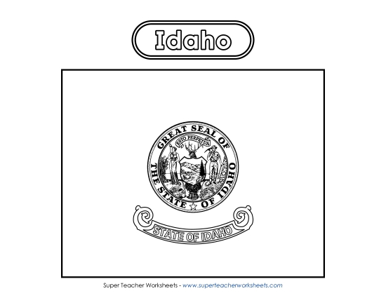 Idaho Flag Coloring Page
