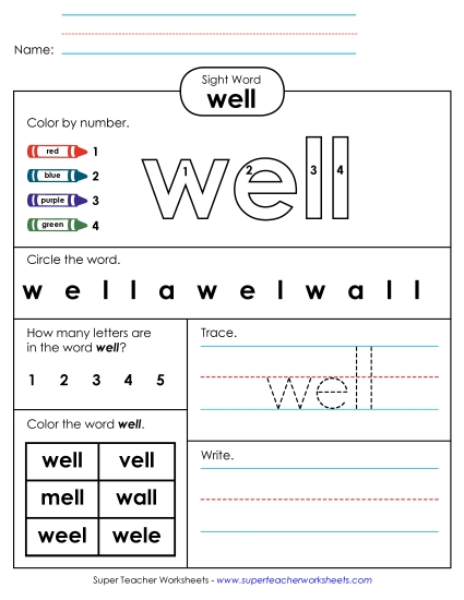 Worksheet 4: Well