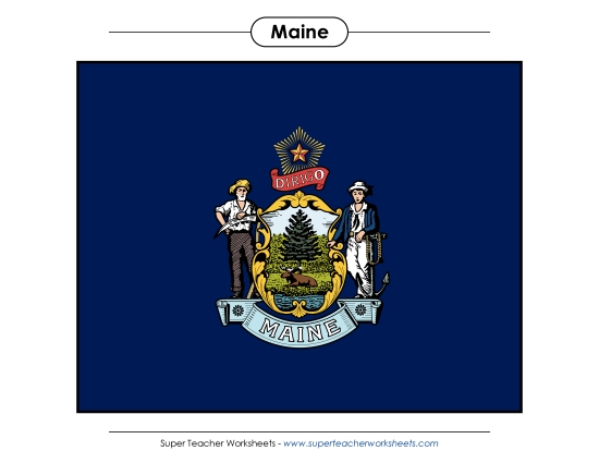 Maine State Flag (Full-Color Version)