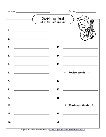 Spelling Test C-20