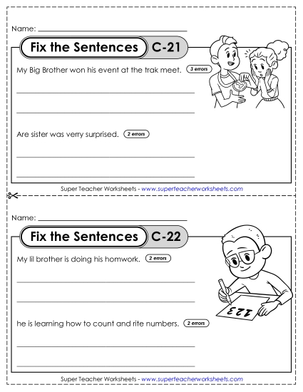 Fix the Sentences C-21 through C-25