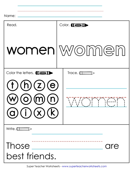 Worksheet 1: Women