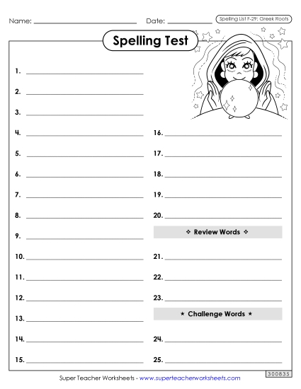 Spelling Test (F-29)