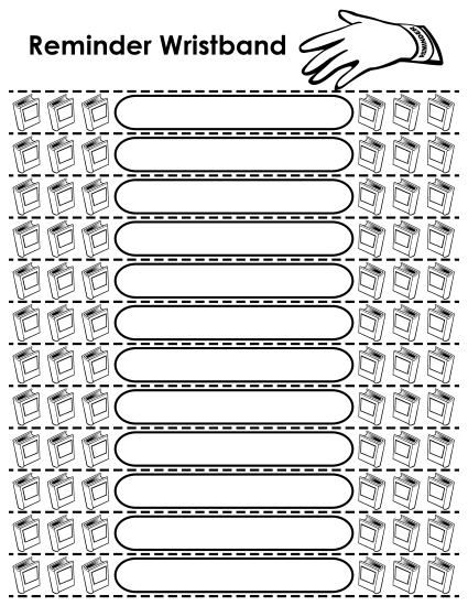 Blank Reminder Wristbands - Books