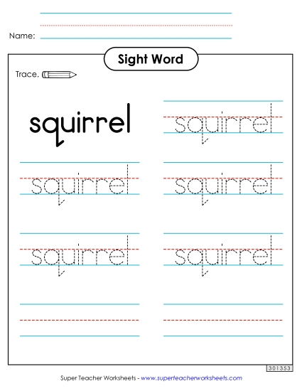 Trace the Word: Squirrel