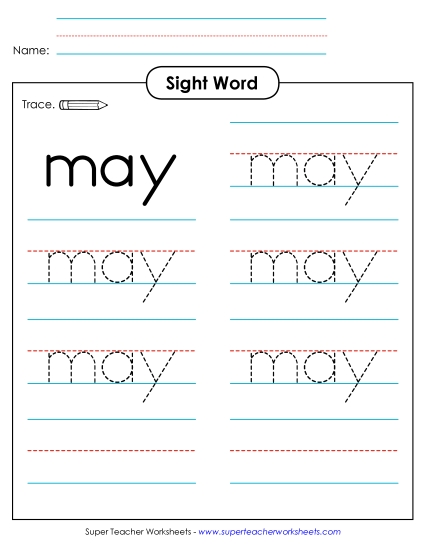 Trace the Word: May
