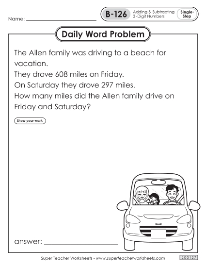 Daily Word Problems <br>B-126 through B-130