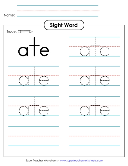 Trace the Word: Ate