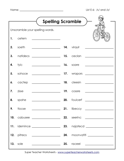 Word Scramble (E-6)