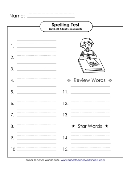 Spelling Test (B-30)