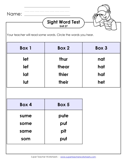 Whole Class Test (Unit 27)