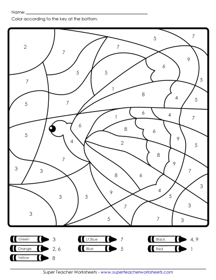 Color-by-Number - Butterfly