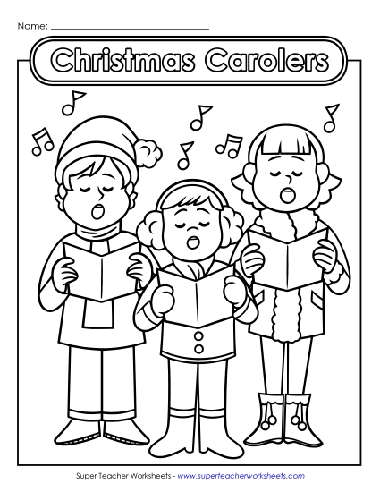 Singing Children Christmas Worksheet
