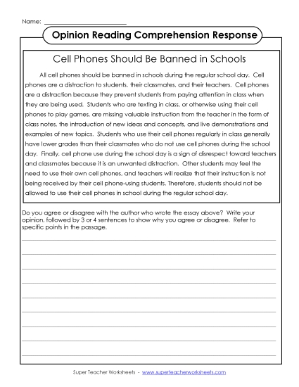 Opinion Reading Comprehension Response