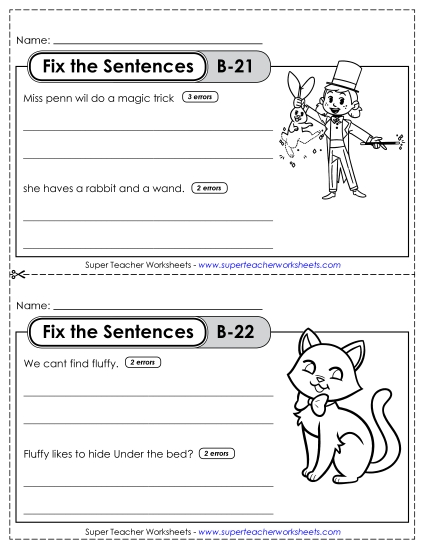 Fix the Sentences B-21 through B-25