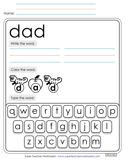 Write, Color, Type: Dad
